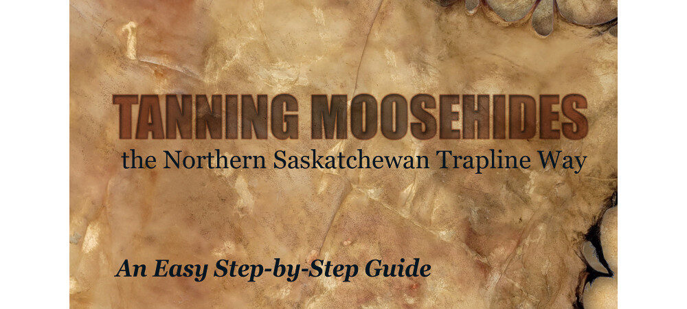 Book cover that looks like moosehide features the title and an image of a moose.