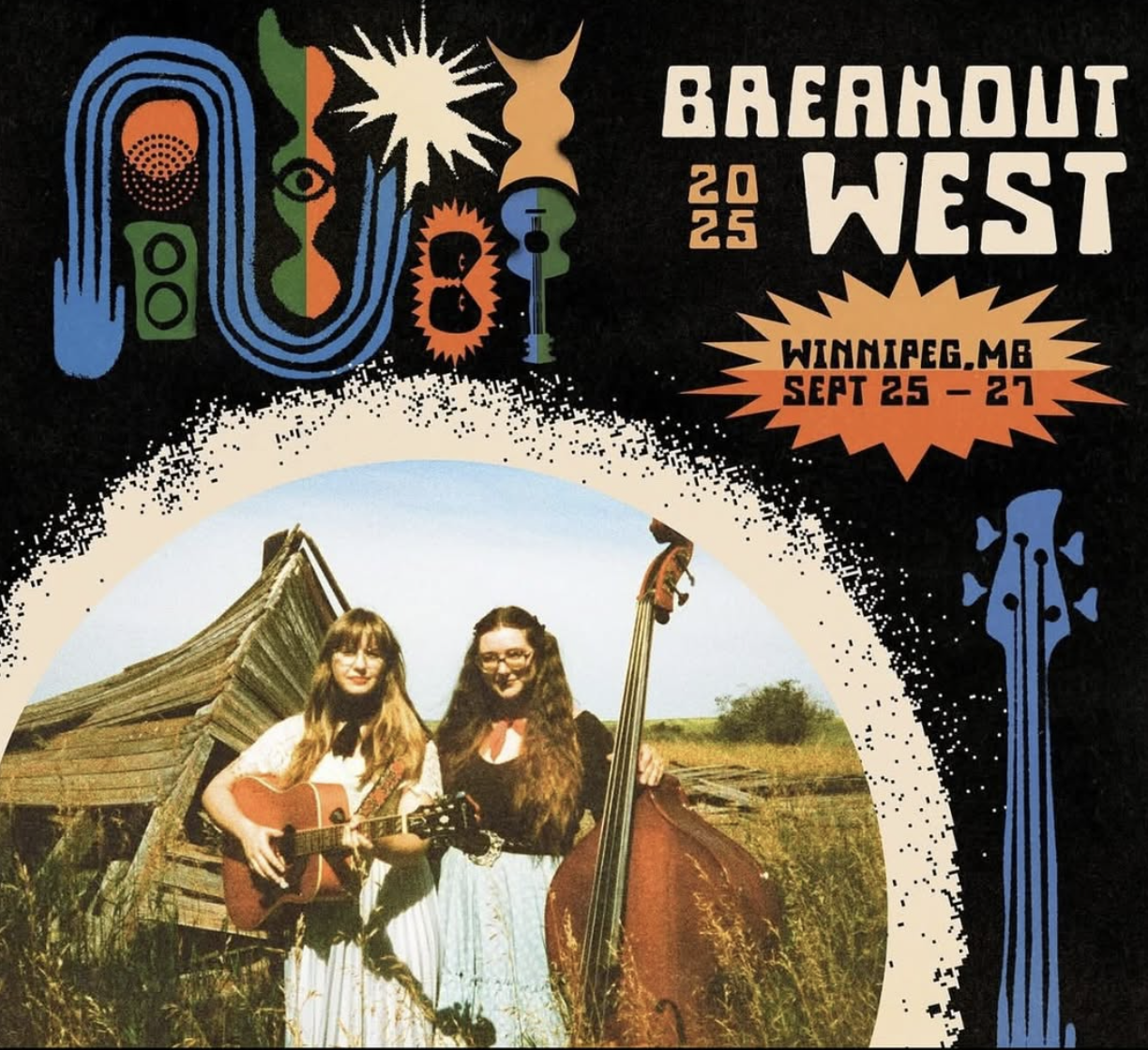 A music themed poster for a female duo band 