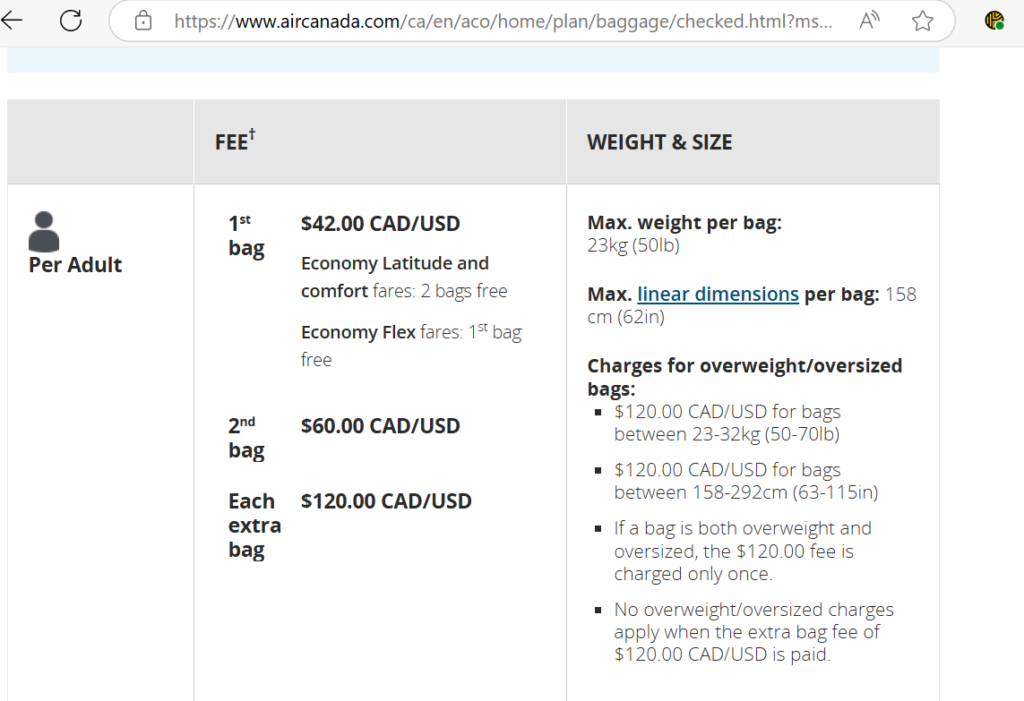 A screenshot of shipping costs.