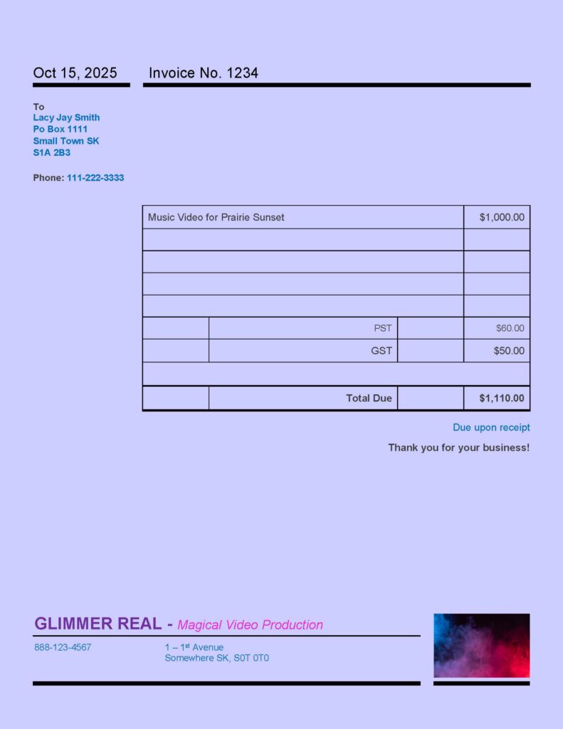 A sample invoice.